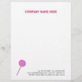 Roze Lollypop Persoonlijk Briefhoofd (Voorkant)