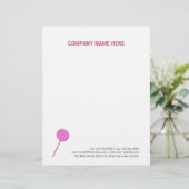 Roze Lollypop Persoonlijk Briefhoofd (Staand voorkant)