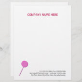 Roze Lollypop Persoonlijk Briefhoofd (Voorkant / Achterkant)