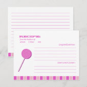 Roze Lollypop Recipe Briefkaart (Voorkant / Achterkant)