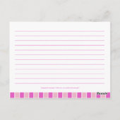 Roze Lollypop Recipe Briefkaart (Achterkant)