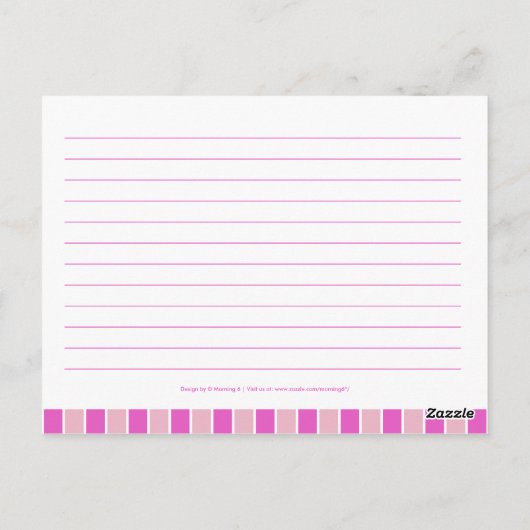 Roze Lollypop Recipe Briefkaart (Achterkant)