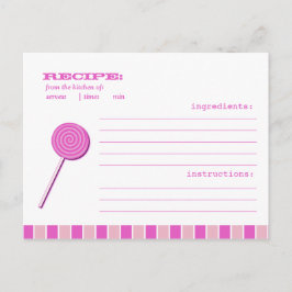 Roze Lollypop Recipe Briefkaart