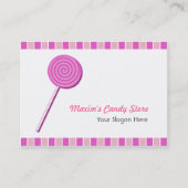 Roze Lollypop Visitekaartje (Voorkant)
