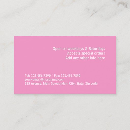 Roze Lollypop Visitekaartje (Achterkant)