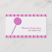 Roze Lollypop Visitekaartje (Voorkant)