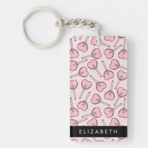 Roze Lolly's, Hart Lolly's, Lolly, Je Naam Sleutelhanger