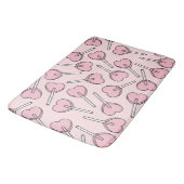 Roze Lolly's, Hart Lolly's, Lolly Patroon Badmat (Gekanteld)