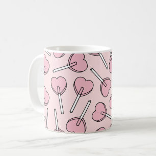Roze Lolly's, Hart Lolly's, Lolly Patroon Koffiemok