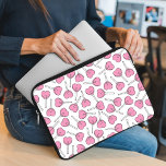 Roze lolly's, hart lolly's, lolly patroon laptop sleeve<br><div class="desc">Schattige,  leuk en schattig patroon met roze lolly's. Modern en trendy cadeau,  ideaal voor de snoep liefhebber in je leven.</div>