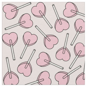 Roze Lolly's, Hart Lolly's, Lolly Patroon Stof