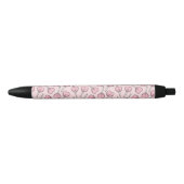 Roze Lolly's, Hart Lolly's, Lolly Patroon Zwarte Inkt Pen (Voorkant)