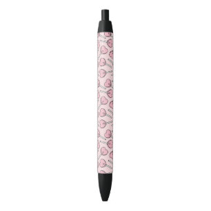 Roze Lolly's, Hart Lolly's, Lolly Patroon Zwarte Inkt Pen