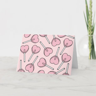 Roze Lolly's, Hart Lolly's, Lolly Stippenpatroon Kaart