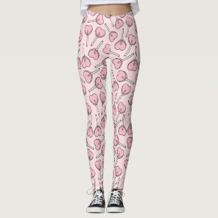 Roze Lolly's, Hart Lolly's, Lolly Stippenpatroon Leggings