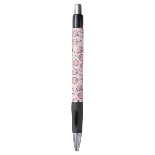 Roze Lolly's, Hart Lolly's, Lolly Stippenpatroon Pen (Voorkant Verticaal)