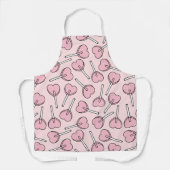 Roze Lolly's, Hart Lolly's, Lolly Stippenpatroon Schort (Voorkant)