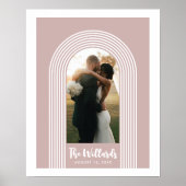Roze Lombard Lines Boog Aangepaste Foto Kunstprint Poster (Voorkant)