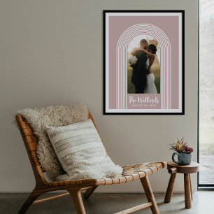 Roze Lombard Lines Boog Aangepaste Foto Kunstprint Poster
