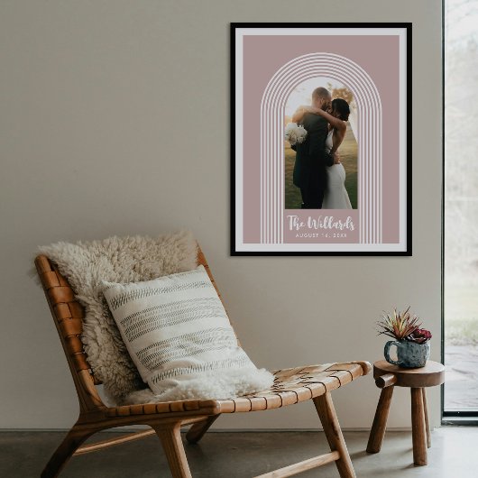 Roze Lombard Lines Boog Aangepaste Foto Kunstprint Poster