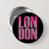 Roze Londen Ronde Button 7,6 Cm (Voorkant /achterkant)