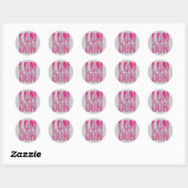 Roze Londen Ronde Sticker (Vel)
