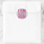 Roze Londen Ronde Sticker (Tas)