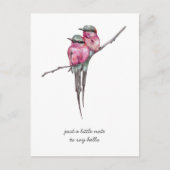 Roze Long Tailed Kolibries Denken aan jou Briefkaart (Voorkant)