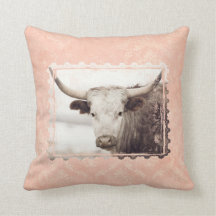 roze Longhorn Pillow