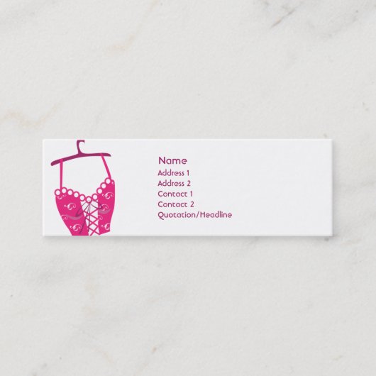 Roze Longlinebra - Skinny Mini Visitekaartje (Voorkant)