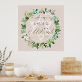 ROZE LOOF KRANS STAR BAT MITZVAH WELKOMST POSTER (Keuken)