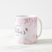 Roze Loofwerk & Vlinders Koffiemok (Voorkant rechts)