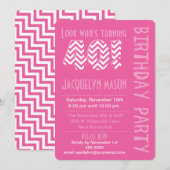 Roze look die 40 dagen later wordt uitgenodigd kaart (Voorkant / Achterkant)