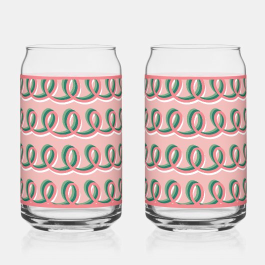 Roze Loops Frisdrankglas Blikvorm Glas (Voorkant)