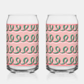 Roze Loops Frisdrankglas Blikvorm Glas (Links)