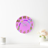 Roze Loops Wandklok (Huis)