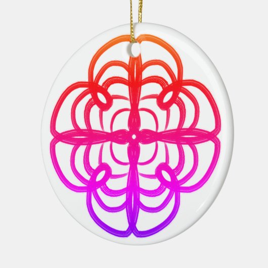 Roze Looptyloo Mandala Doodle #22 Keramisch Ornament (Links)