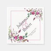 Roze losse bloemen servetten (Voorkant)