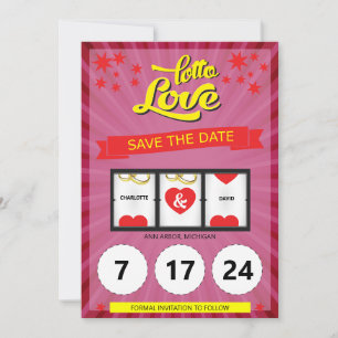 Roze Lotto Love Save the Date Wedding Announding