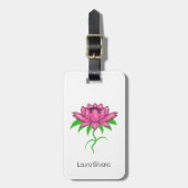 Roze lotus bagagelabel (Voorkant verticaal)