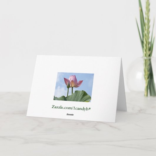 Roze Lotus Bedankt Card (Achterkant)