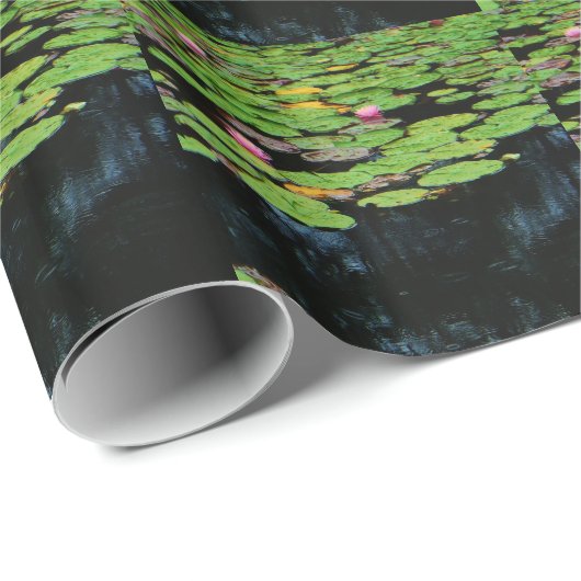 roze lotus black cadeaupapier (Rol Hoek)