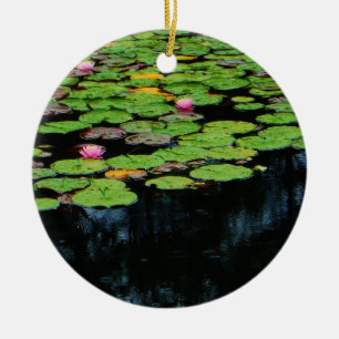 roze lotus black keramisch ornament