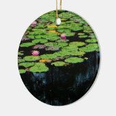 roze lotus black keramisch ornament (Links)