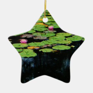 roze lotus black keramisch ornament