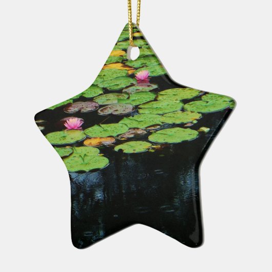 roze lotus black keramisch ornament (Links)