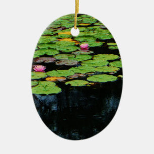roze lotus black keramisch ornament