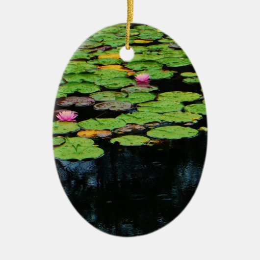 roze lotus black keramisch ornament (Voorkant)