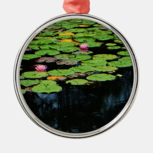 roze lotus black metalen ornament (Voorkant)