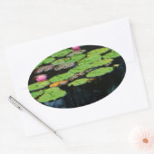 roze lotus black ovale sticker (Envelop)